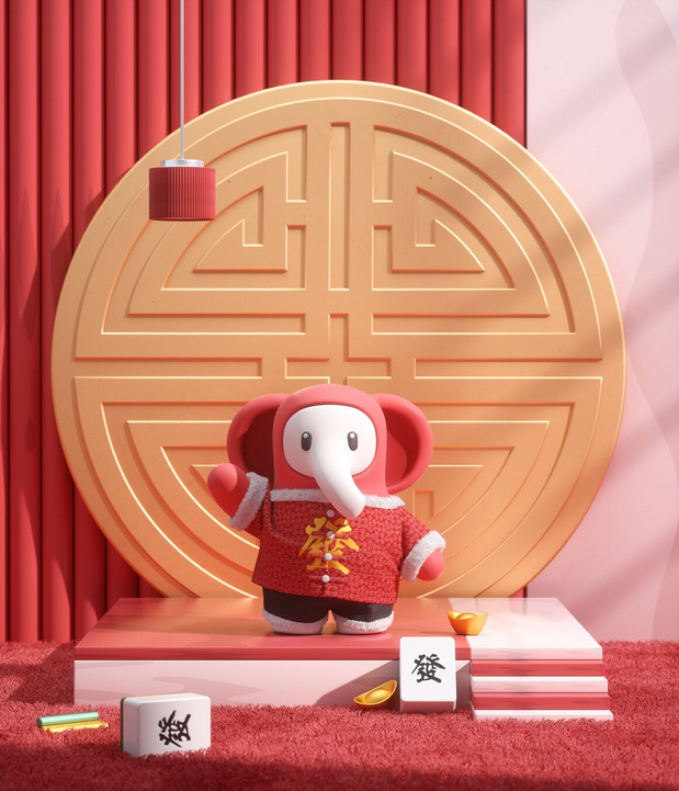 3D吉祥物：阿里巴巴卡通片角色设计动物