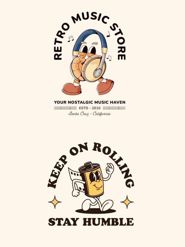 美式复古卡通logo