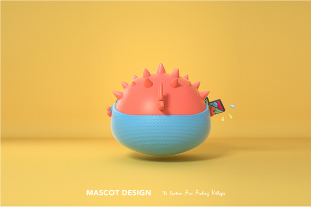 东海五渔村吉祥物设计-海河豚