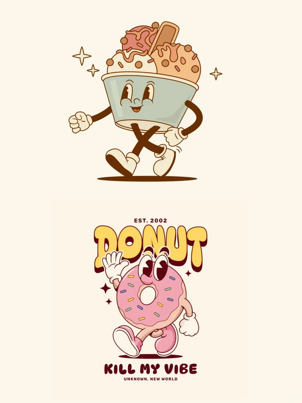 美式复古卡通logo