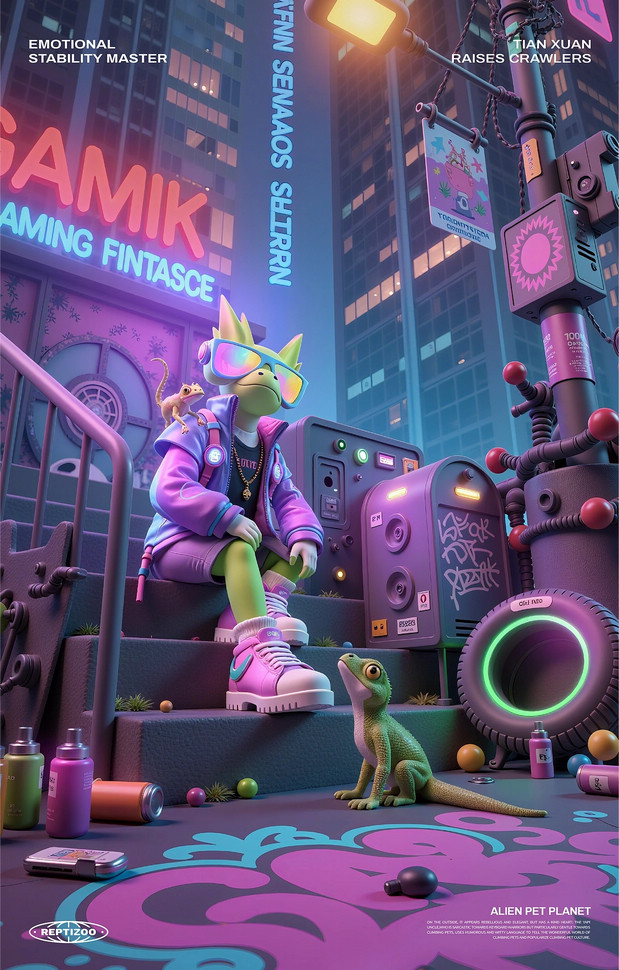 3D吉祥物：瑞皮大叔IP形象|REPTIZOO