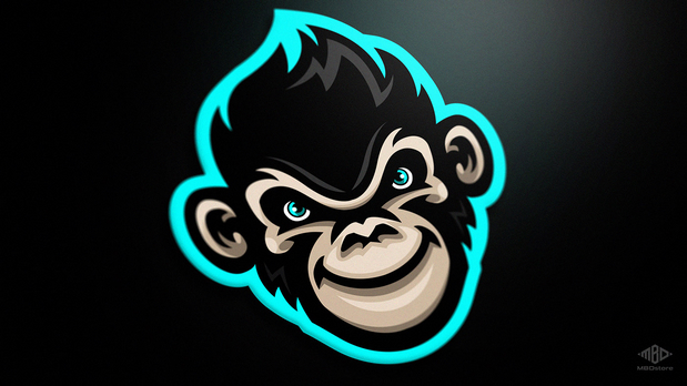 Monkey mascot logo Ecstxzy