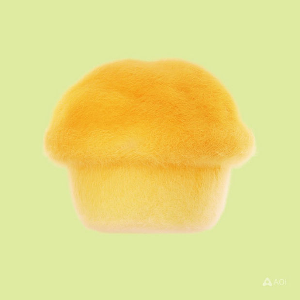 3D吉祥物：毛绒绒可爱食物材料模型