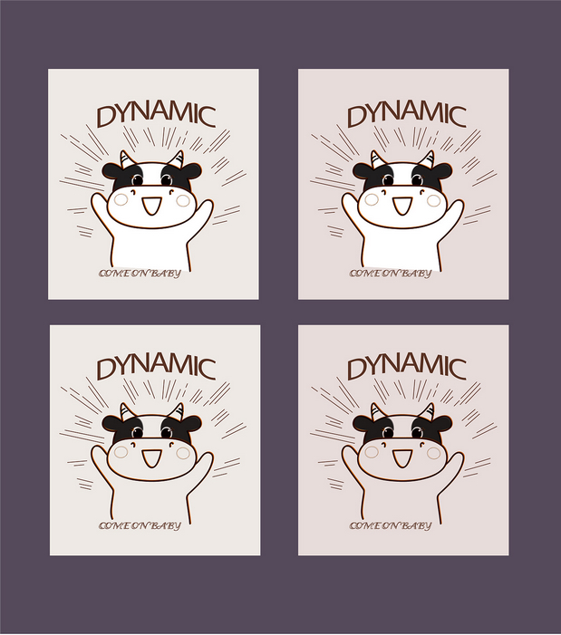 牛小花ip形象设计表情包