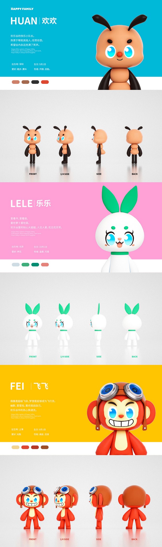 欢乐家族卡通形象设计