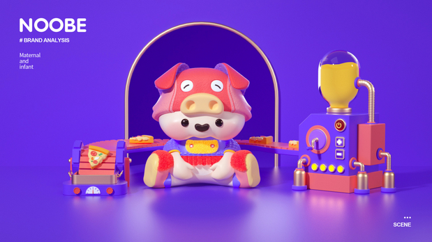 3D吉祥物：NOOBE 母婴纸巾品牌IP