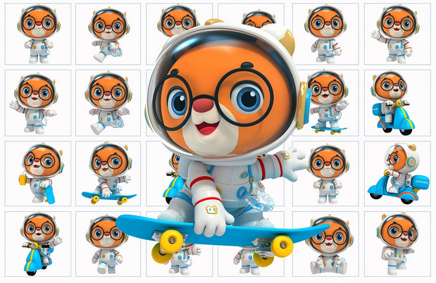 3D吉祥物：航天超级熊Super bear