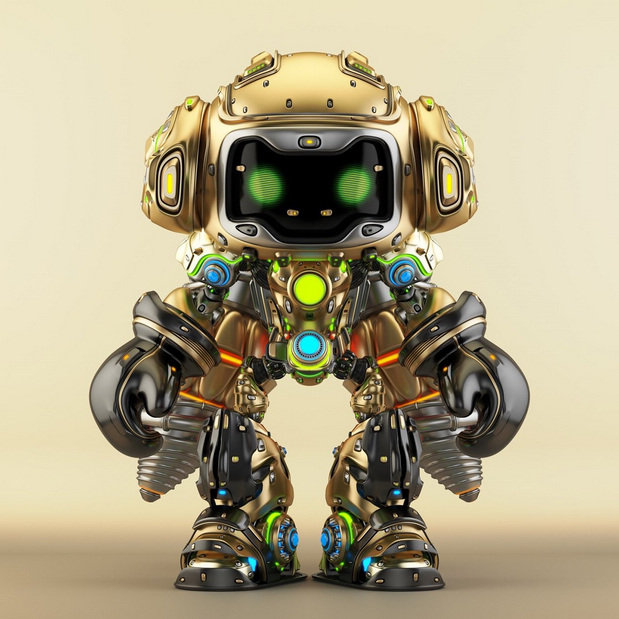 3D吉祥物：3D立体机器人立体建模渲染