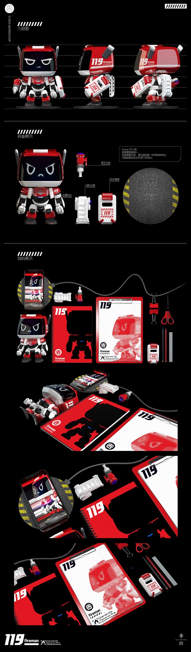 3D吉祥物：武汉消防主题乐园吉祥物