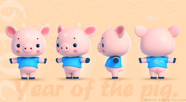 3D吉祥物：猪小净（Hi.PiPi）