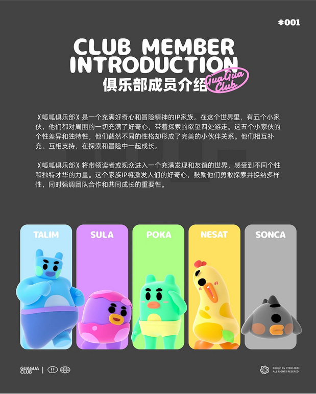 3D吉祥物：呱呱俱乐部-品牌ip家族设计
