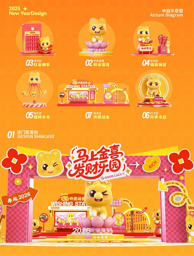 小财马dodo马年IP形象美陈周边