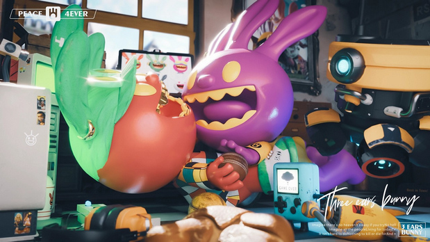 3D吉祥物：TEB三耳兔-元宇宙系列创作