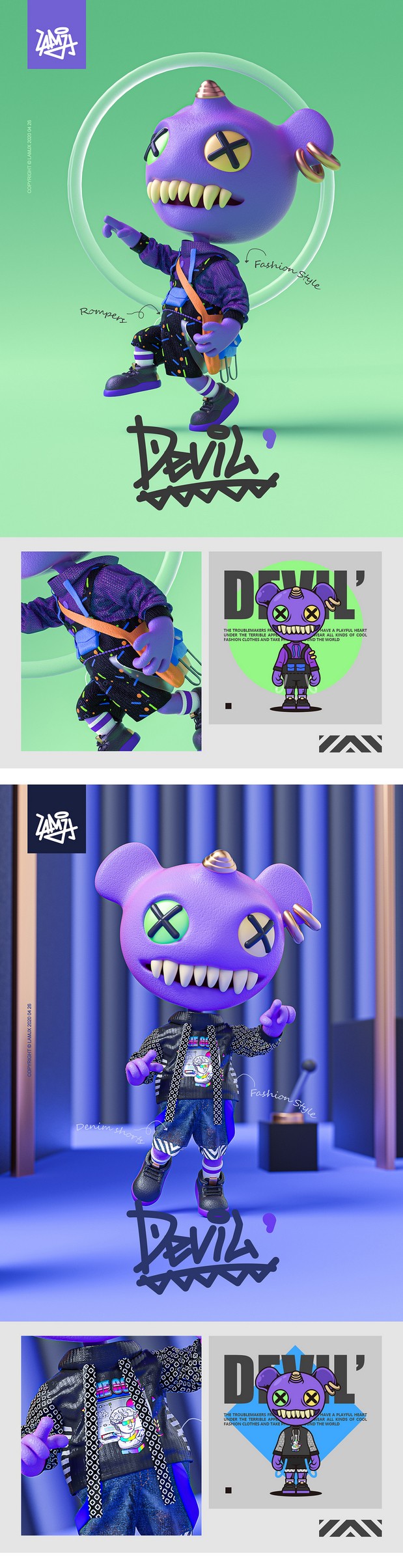 3D吉祥物：Devil’ | 卡通角色场景