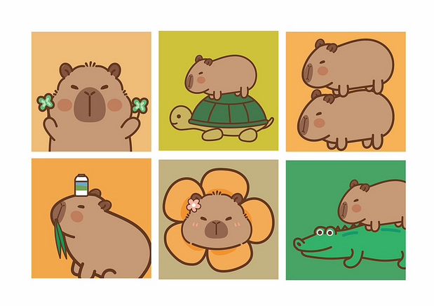 卡皮巴拉水豚IP卡通形象