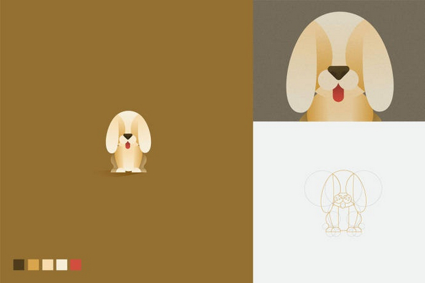 动物标志设计过程与配色方案