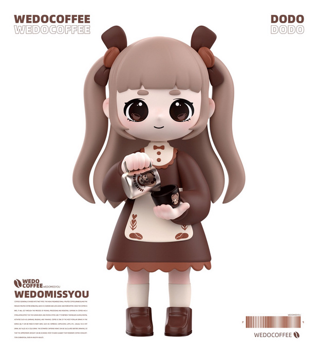 3D吉祥物：WEDOCOFFEE咖啡厅品牌IP