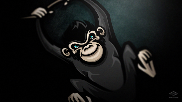 Monkey mascot logo Ecstxzy