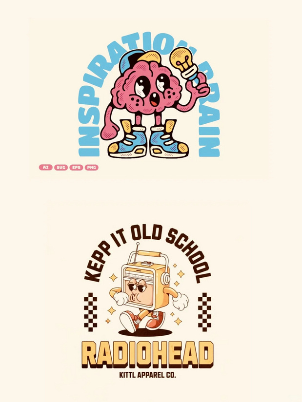 美式复古卡通logo