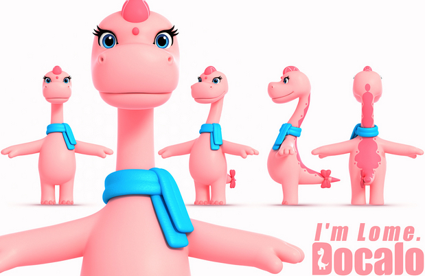 3D吉祥物：恐龙多彩(Docalo home)