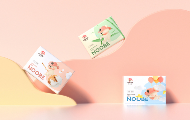 3D吉祥物：NOOBE 母婴纸巾品牌IP