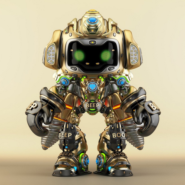 3D吉祥物：3D立体机器人立体建模渲染