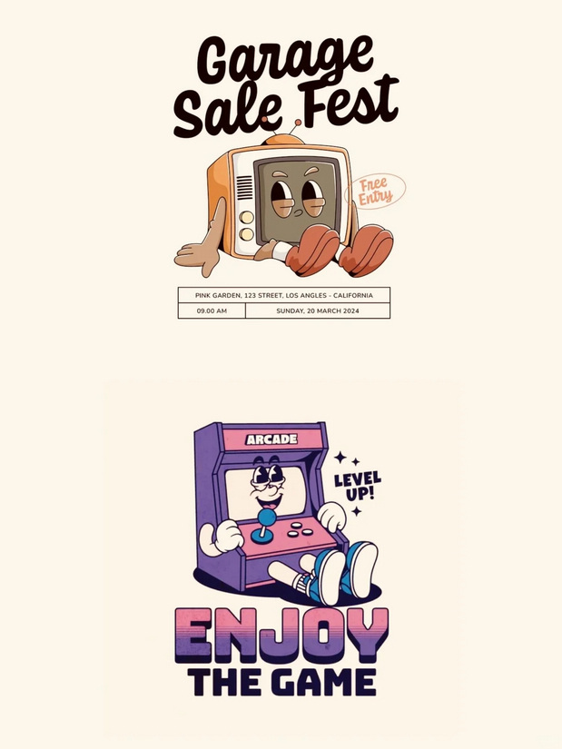 美式复古卡通logo