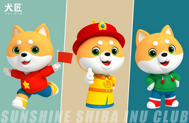 3D吉祥物：犬匠I阳光柴犬俱乐部IP形象