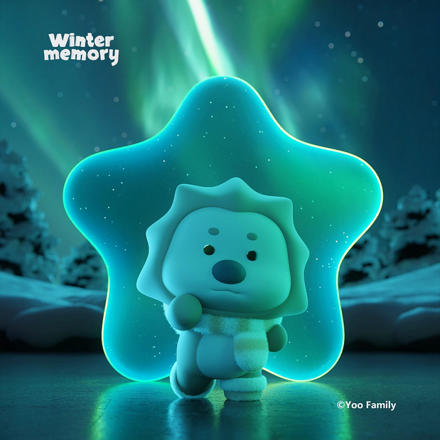 3D吉祥物：YooFamily冬季记忆主题插图