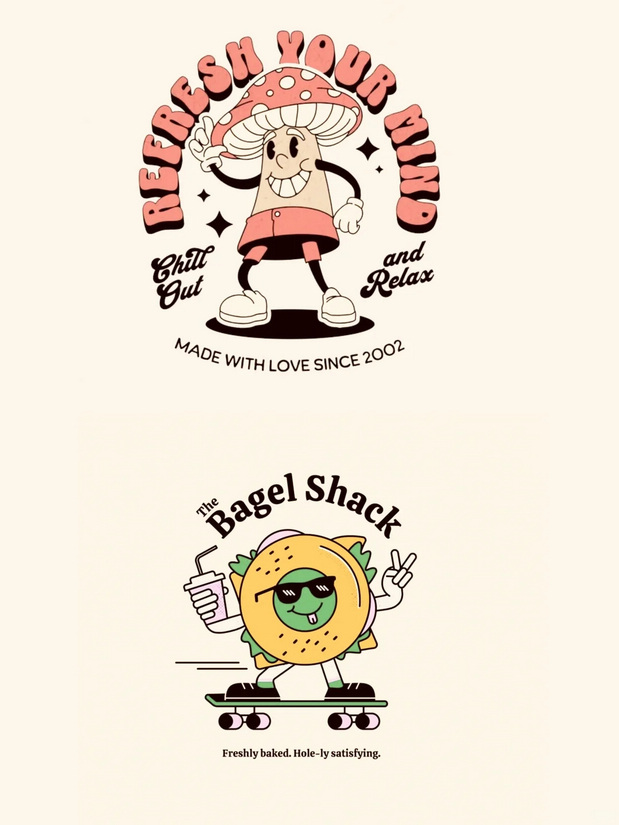 美式复古卡通logo