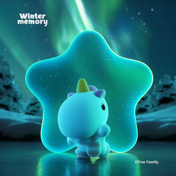 3D吉祥物：YooFamily冬季记忆主题插图