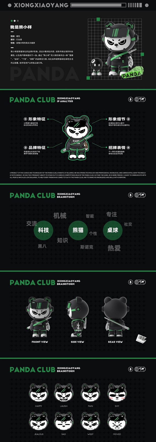 熊猫球社IP形象设计|熊小样