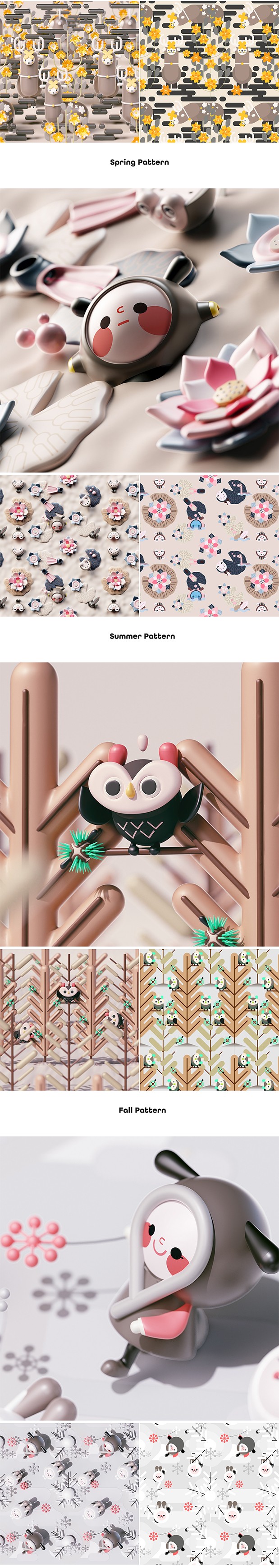 3D吉祥物：Four Seasons Characters