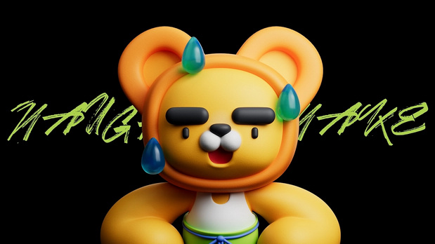 3D吉祥物：惊讶熊IP造型设计