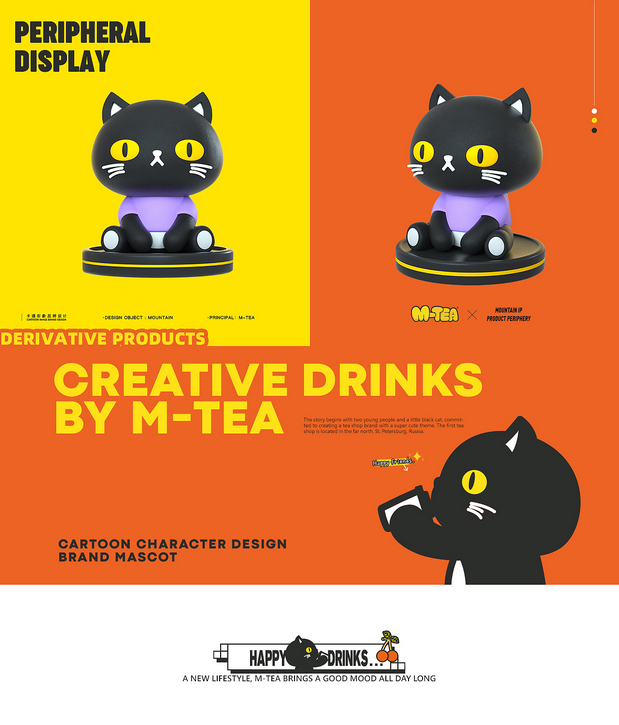 M-TEA茶饮店卡通IP形象