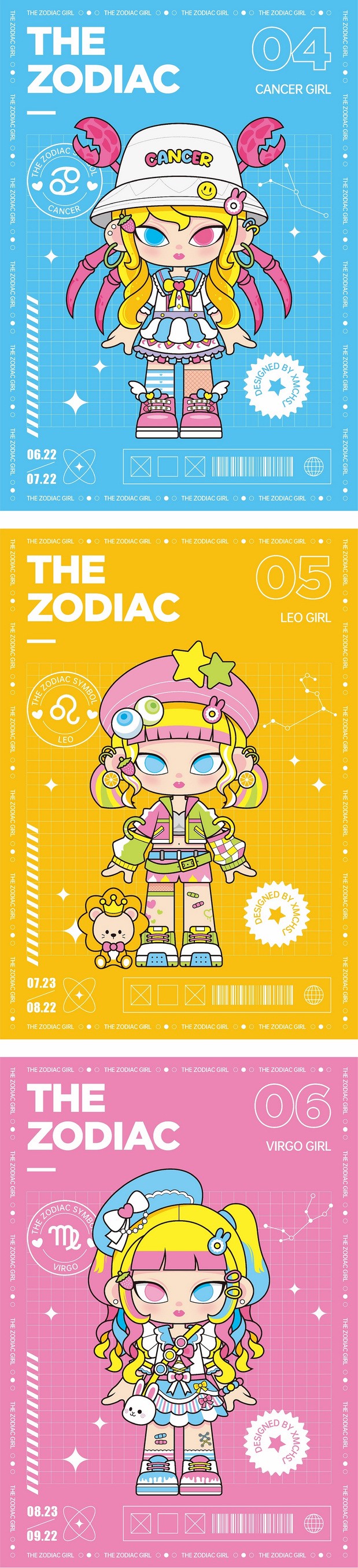 多巴胺十二星座女孩IP卡通形象