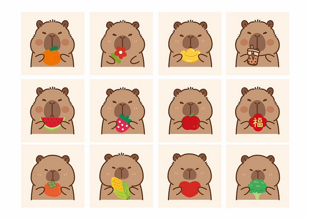 卡皮巴拉水豚IP卡通形象