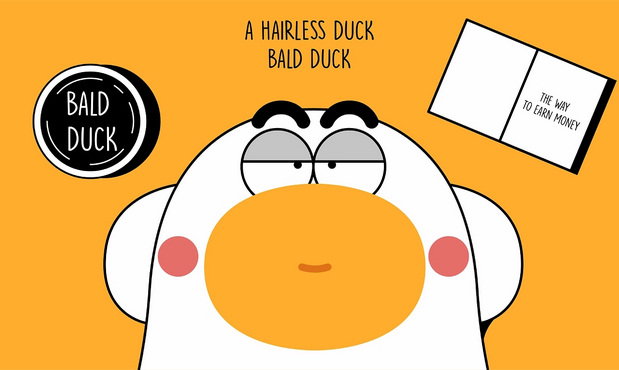 一只没有头发的秃头鸭