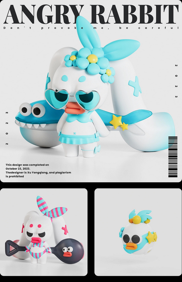 3D吉祥物：鲸探-忿忿兔