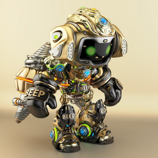 3D吉祥物：3D立体机器人立体建模渲染