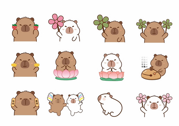 卡皮巴拉水豚IP卡通形象