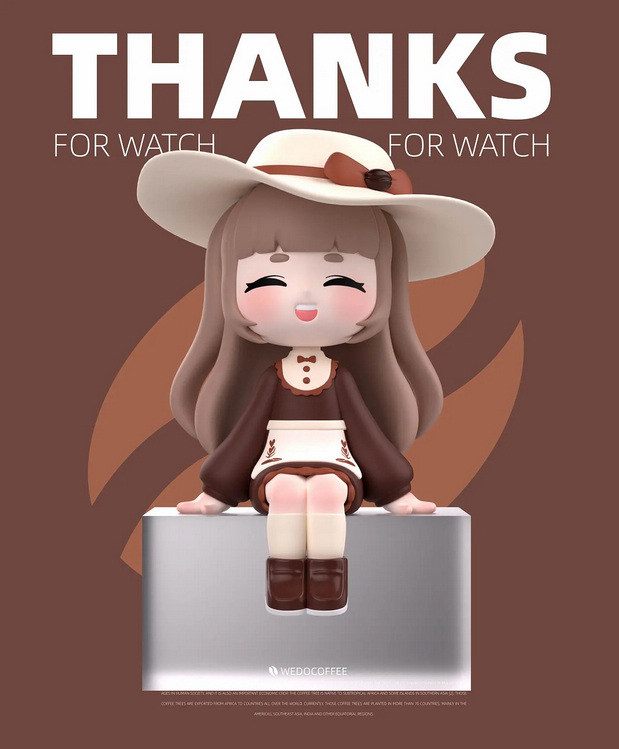 3D吉祥物：WEDOCOFFEE咖啡厅品牌IP