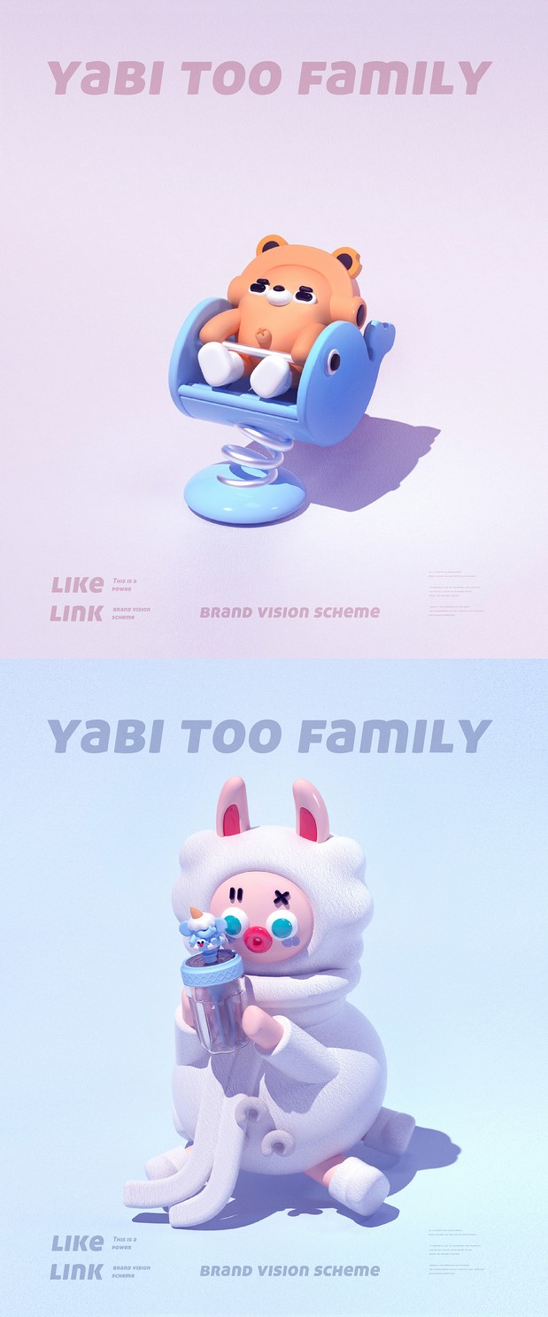 3D吉祥物：野比兔品牌IP 潮玩 IP