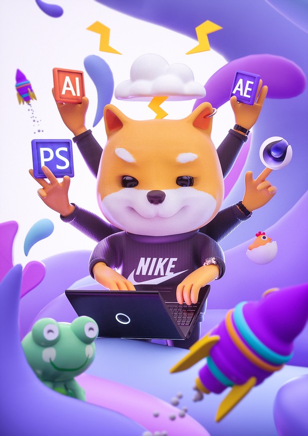 一条很潮的小奶狗