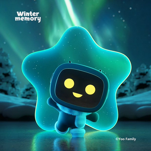3D吉祥物：YooFamily冬季记忆主题插图