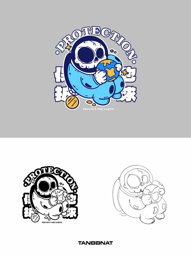 潮流插画logo设计