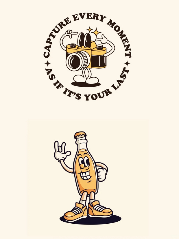 美式复古卡通logo