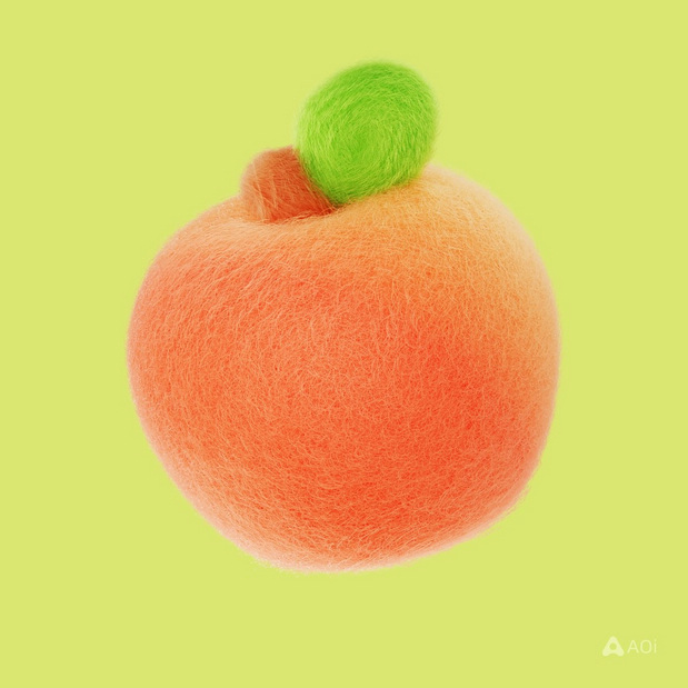 3D吉祥物：毛绒绒可爱食物材料模型