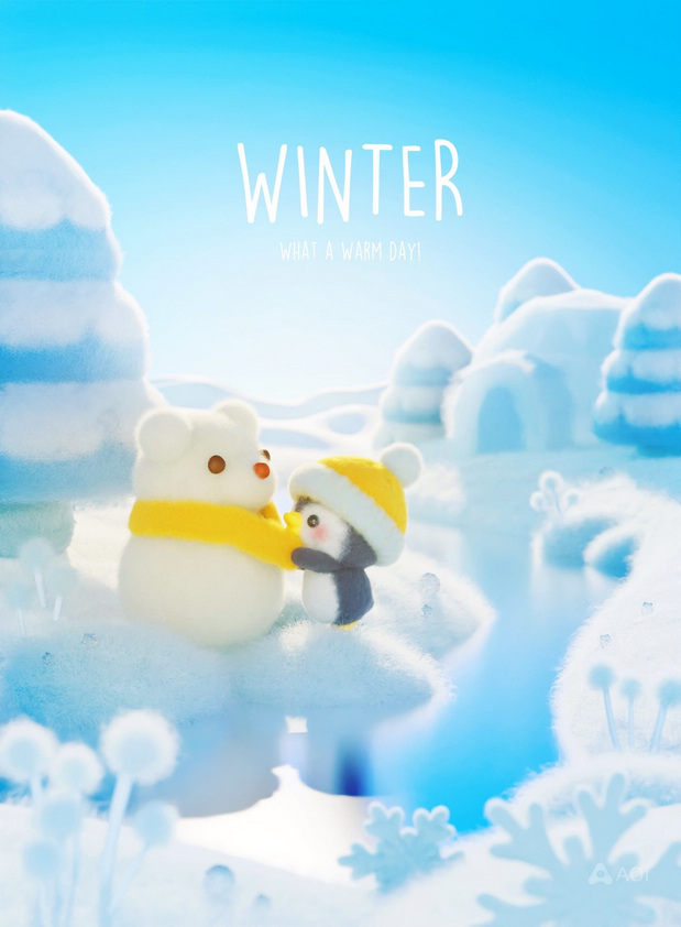 3D吉祥物：毛绒绒可爱食物材料模型