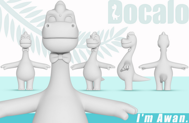 3D吉祥物：恐龙多彩(Docalo home)